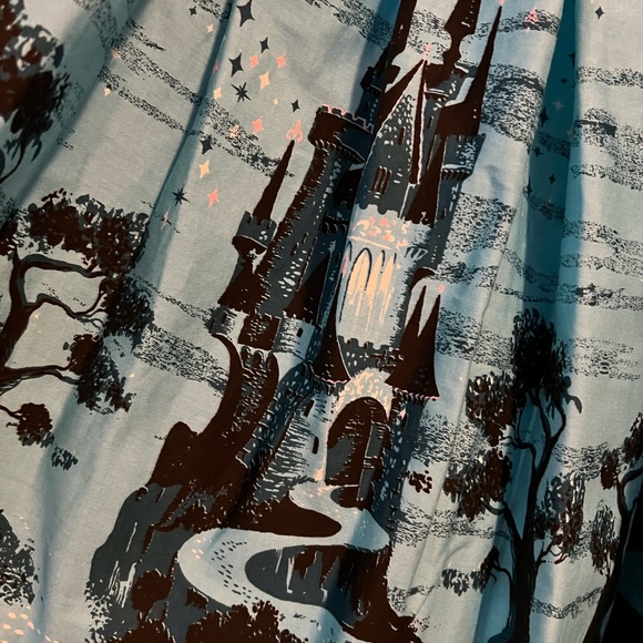 Pinup Couture, Pinup Girl Clothing Castles Blue Jenny Skirt - Picture 4 of 5